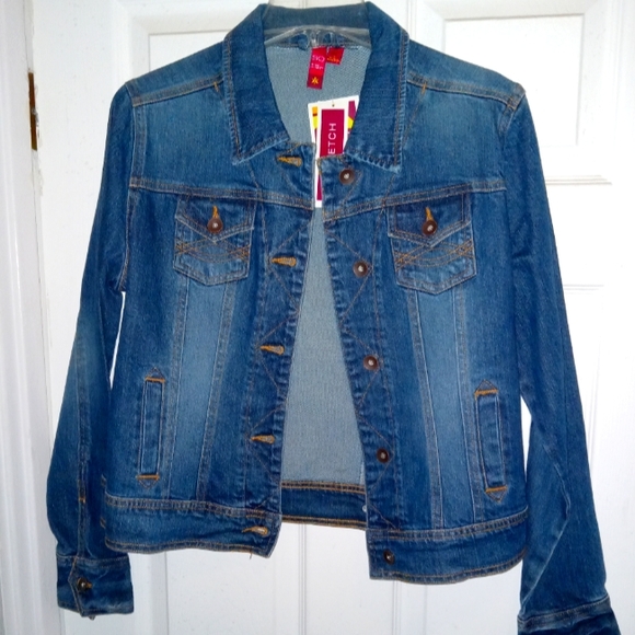 Blue Denim Jean Jacket, Size L, New with Tags - Picture 1 of 4
